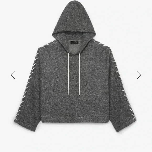 The Kooples Sport HOODIE WITH LEATHER LACING Sz 1 - Picture 2 of 9